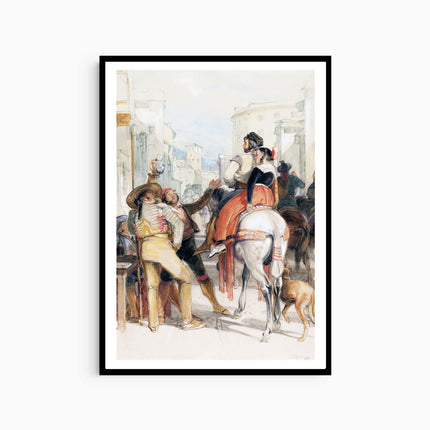 John Frederick Lewis - A Street Scene in Granada on the Day of the Bullfight