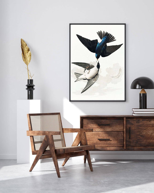 John James Audubon - White-bellied Swallow from Birds of America