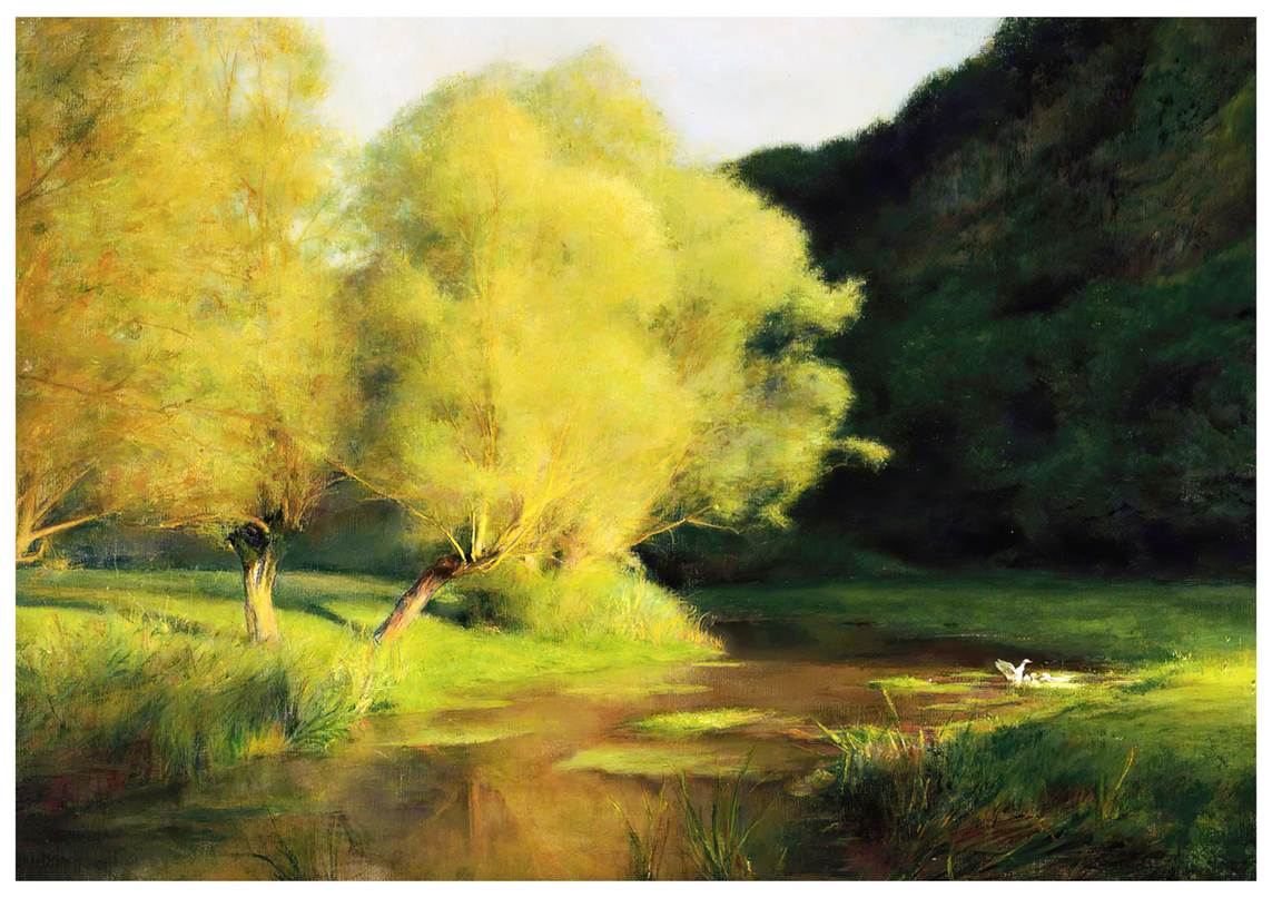 John William Godward - Willows by a Stream
