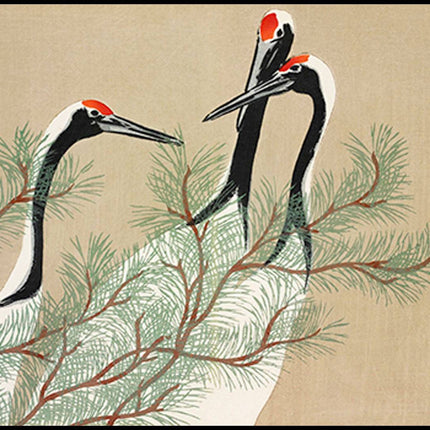 Kamisaka Sekka - Cranes from Momoyogusa