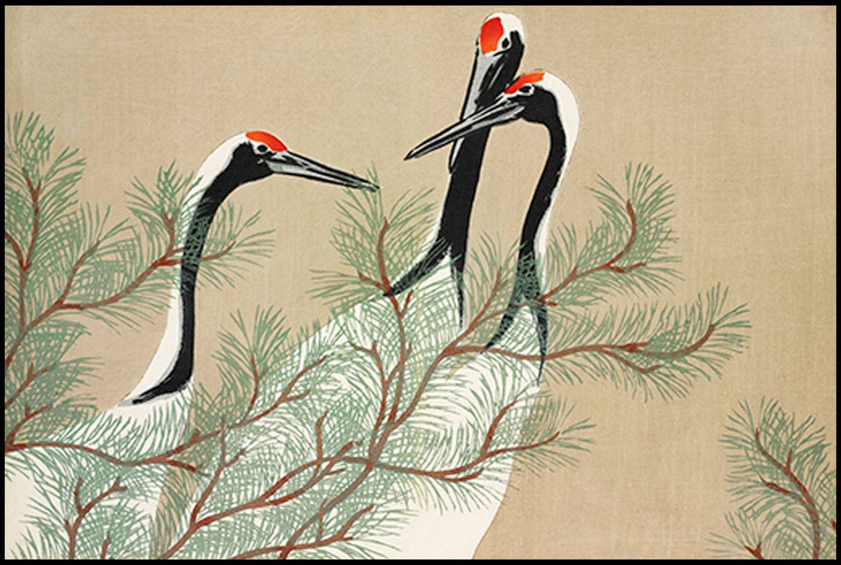 Kamisaka Sekka - Cranes from Momoyogusa