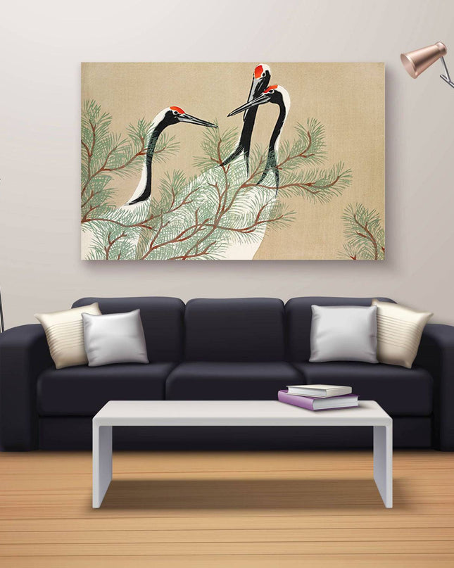 Kamisaka Sekka - Cranes from Momoyogusa