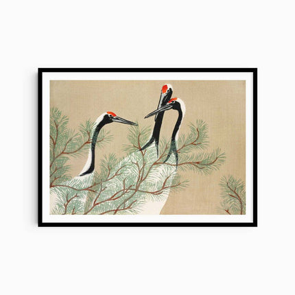 Kamisaka Sekka - Cranes from Momoyogusa