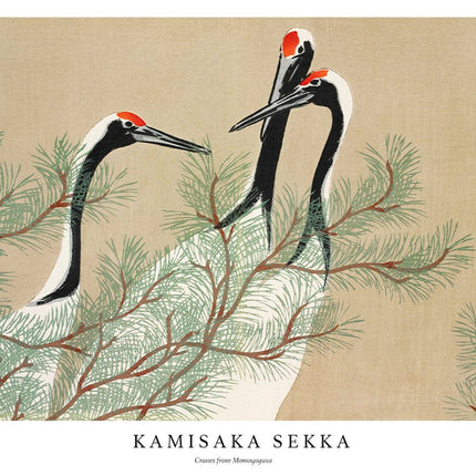 Kamisaka Sekka - Cranes from Momoyogusa Poster