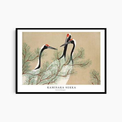 Kamisaka Sekka - Cranes from Momoyogusa Poster