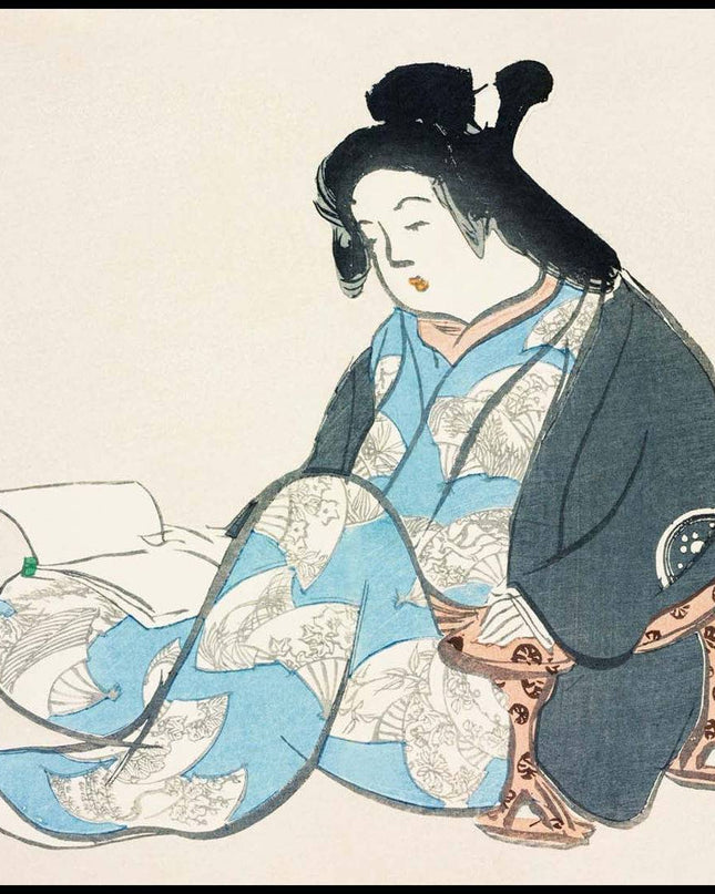 Kamisaka Sekka - Reading lady from Momoyogusa
