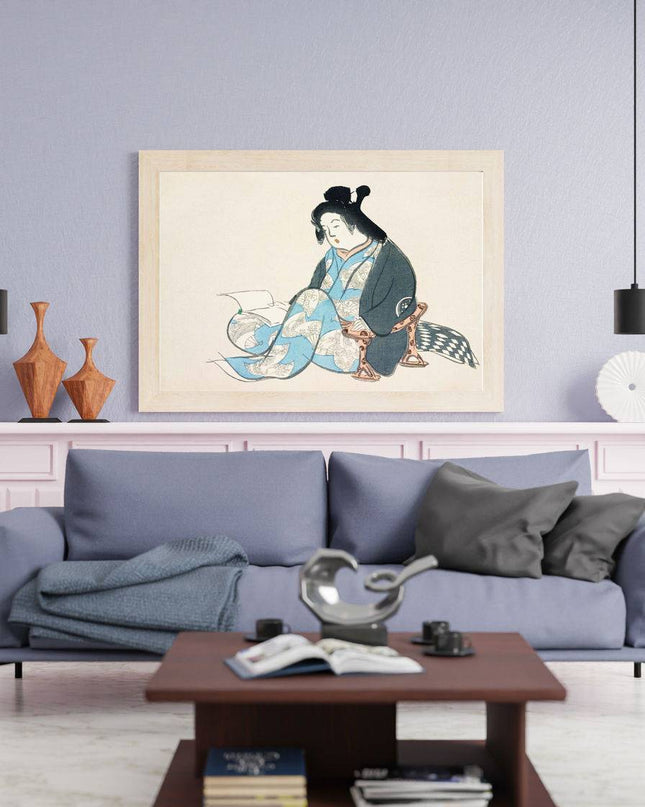 Kamisaka Sekka - Reading lady from Momoyogusa