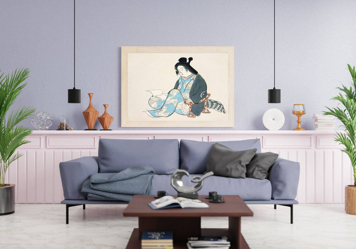 Kamisaka Sekka - Reading lady from Momoyogusa