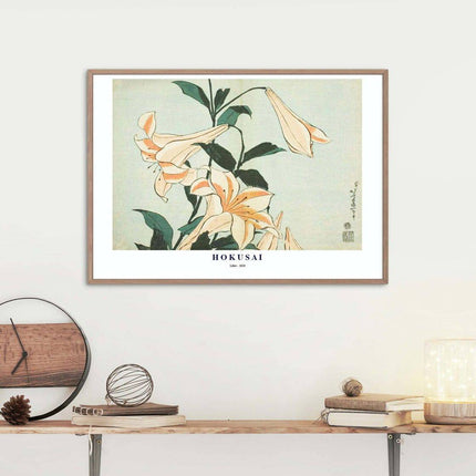 Katsushika Hokusai - Lilies Poster