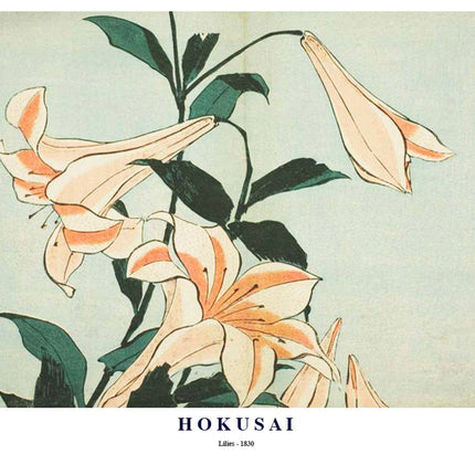 Katsushika Hokusai - Lilies Poster