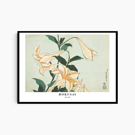 Katsushika Hokusai - Lilies Poster