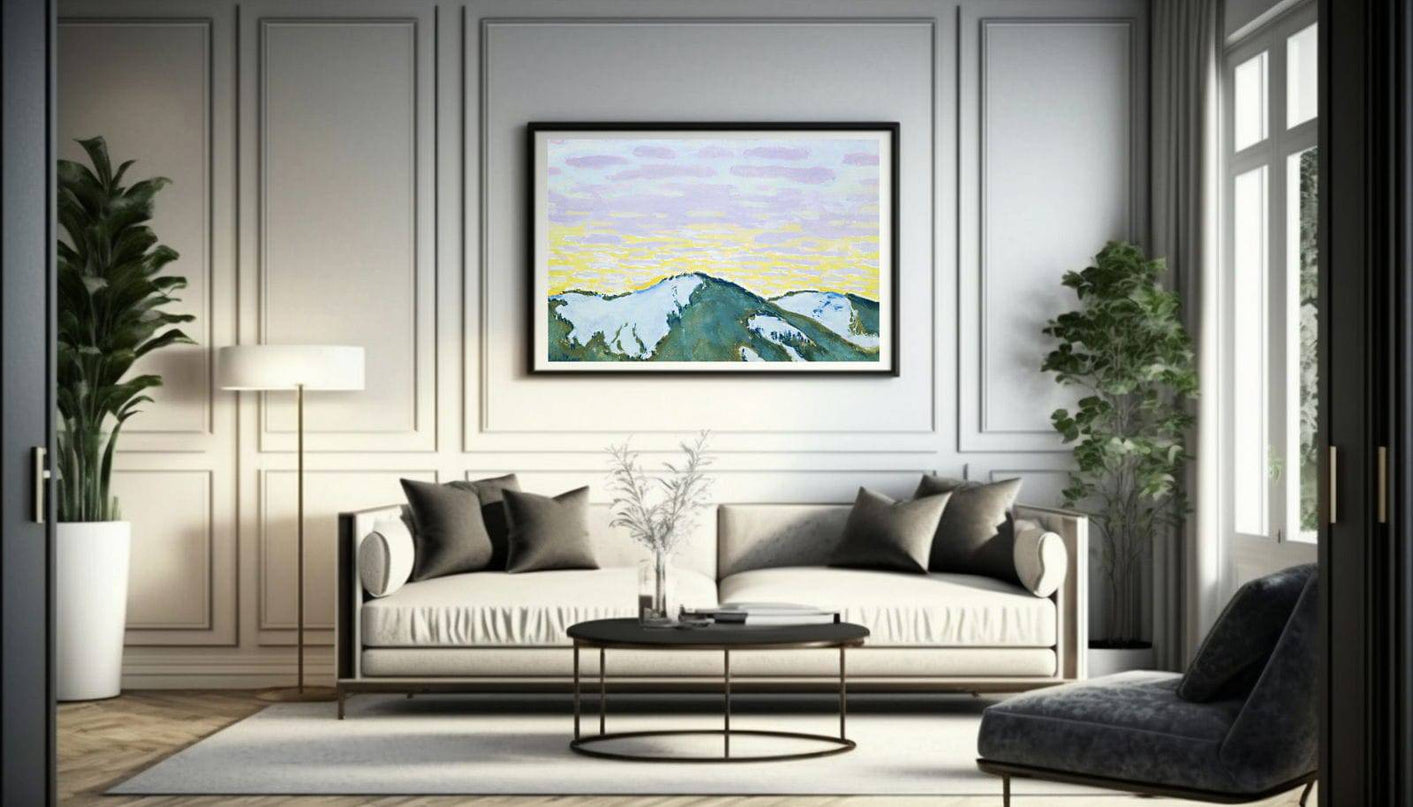 Koloman Moser - Snowy Mountain Peaks at Dusk