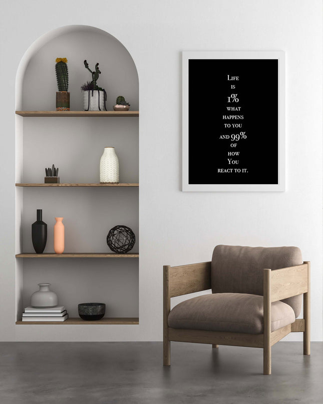 Life Is 1% What Happens To You And 99% Of How You React To It Poster