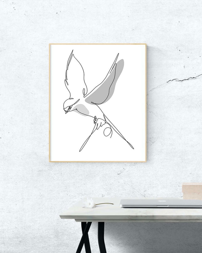Line Art Bird Poster