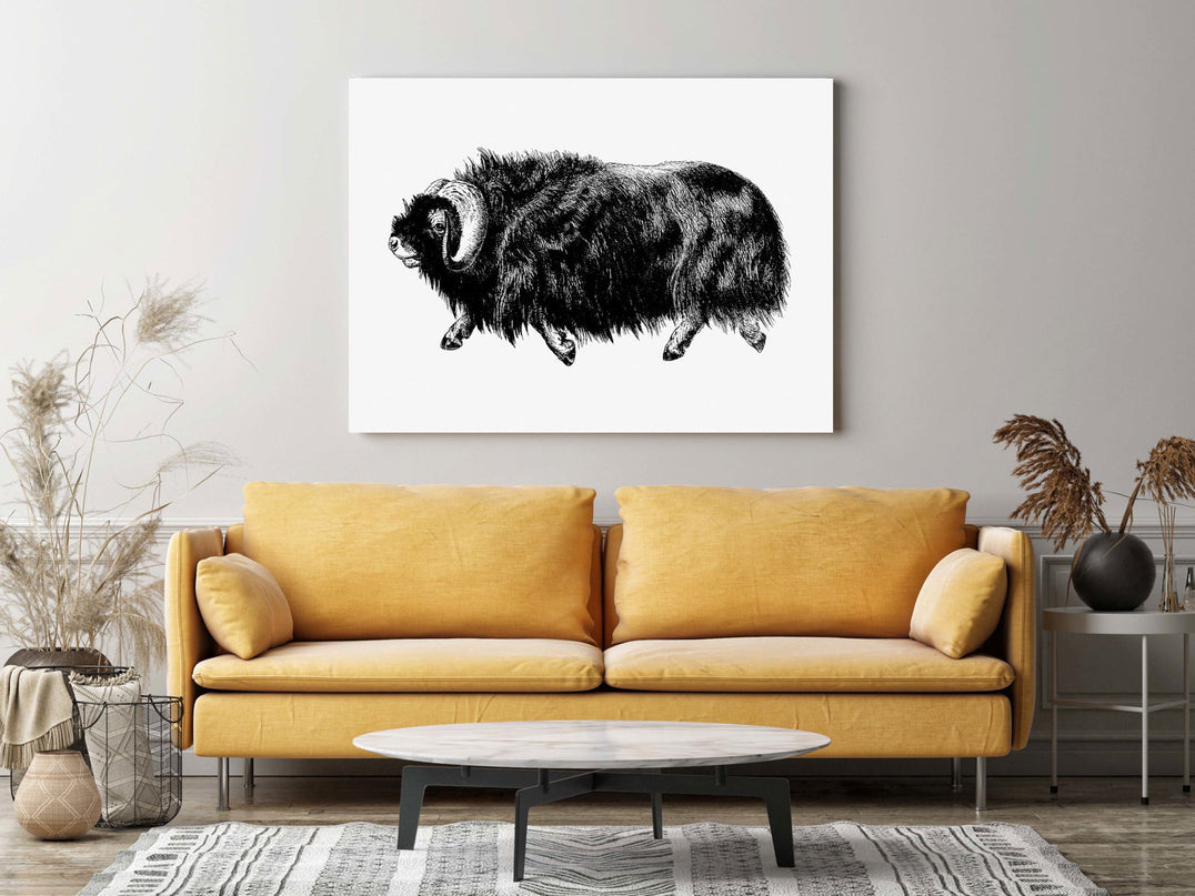 Line Art Bison Poster