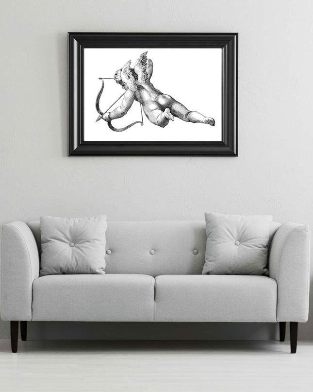 Line Art Cherub Poster