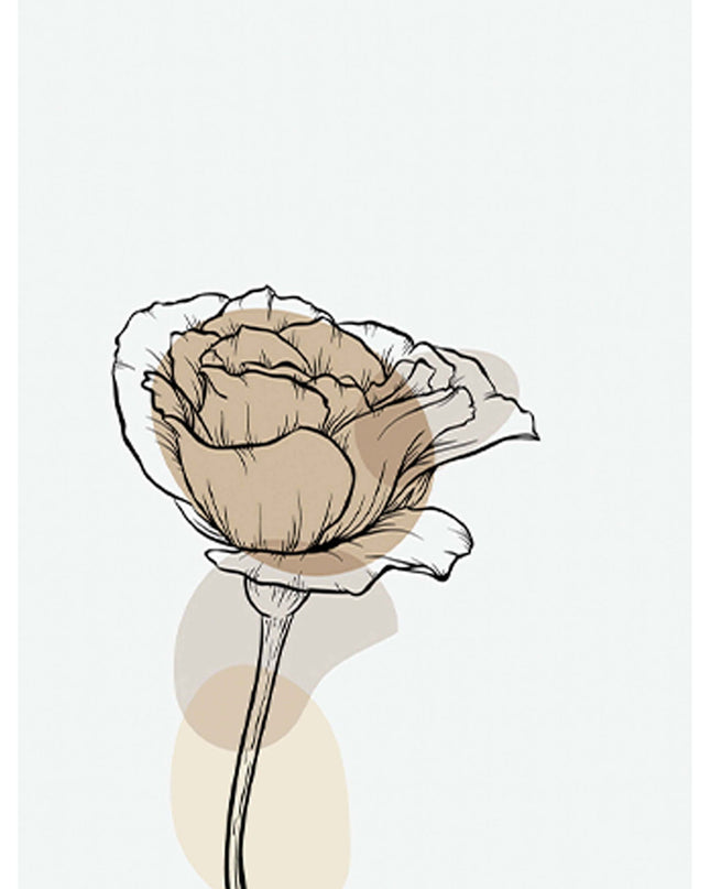 Line Art Floral No 1 Poster