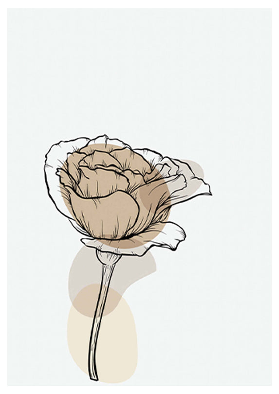 Line Art Floral No 1 Poster