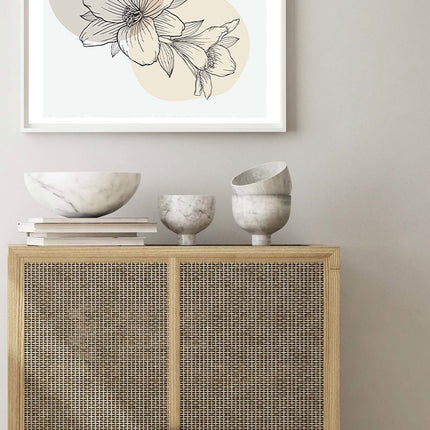 Line Art Floral No 2 Poster