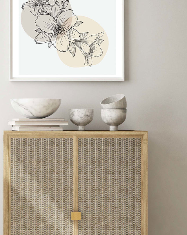 Line Art Floral No 2 Poster