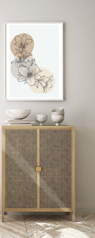 Line Art Floral No 2 Poster