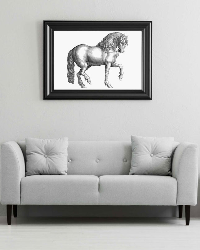 Line Art Horse Poster
