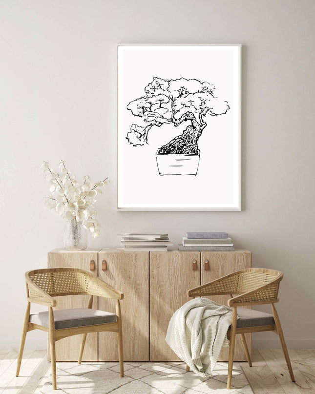 Line Art Trees Poster