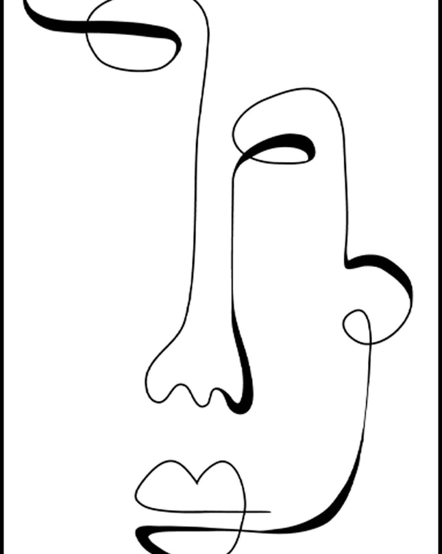 Line Art Woman Face No 1 Poster