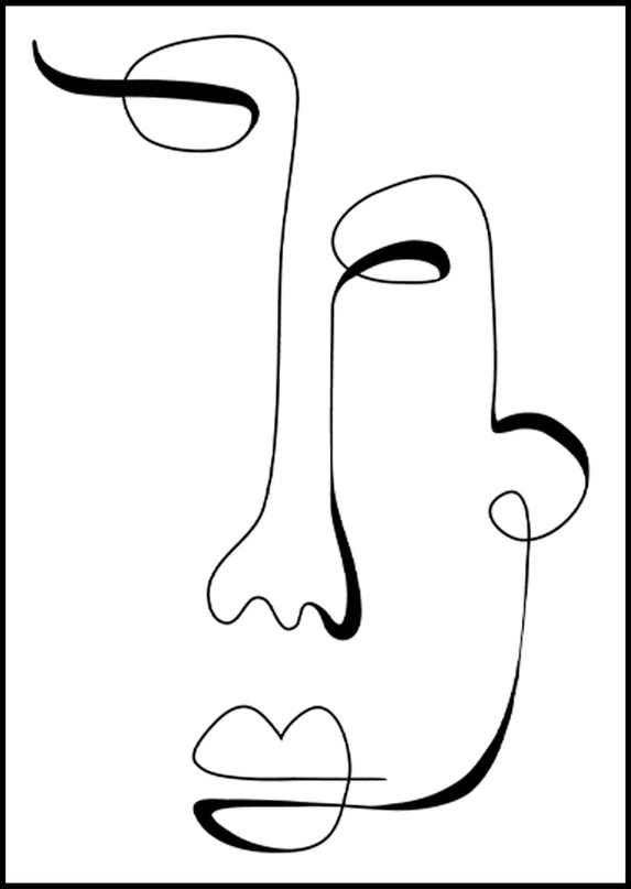 Line Art Woman Face No 1 Poster