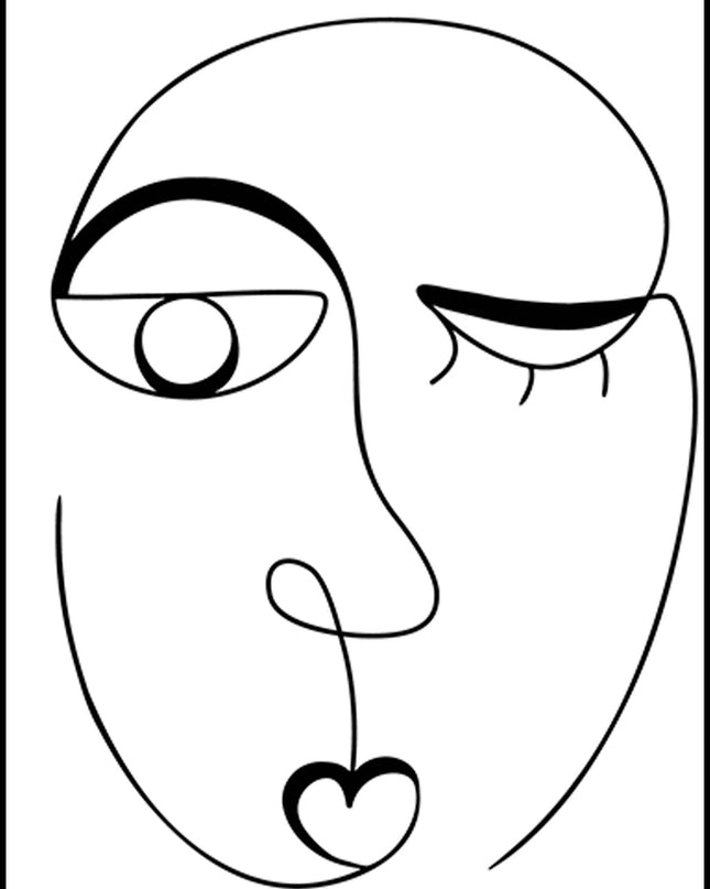 Line Art Woman Face No 2 Poster