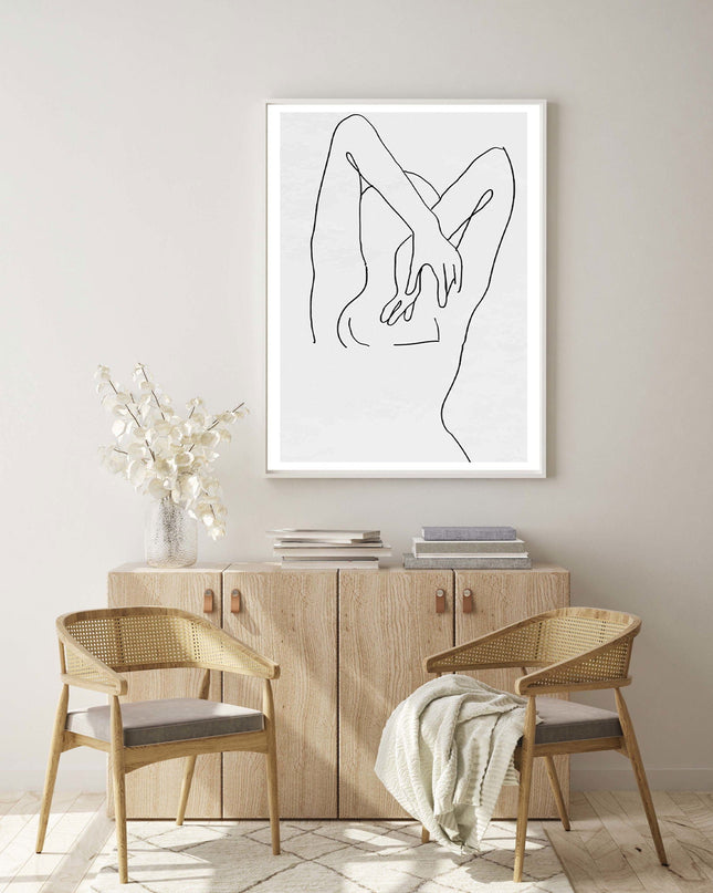 Line Art Woman Poster