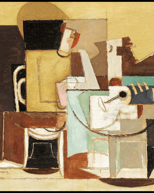 Louis Marcoussis - Personnage Assis À Une Table Ronde