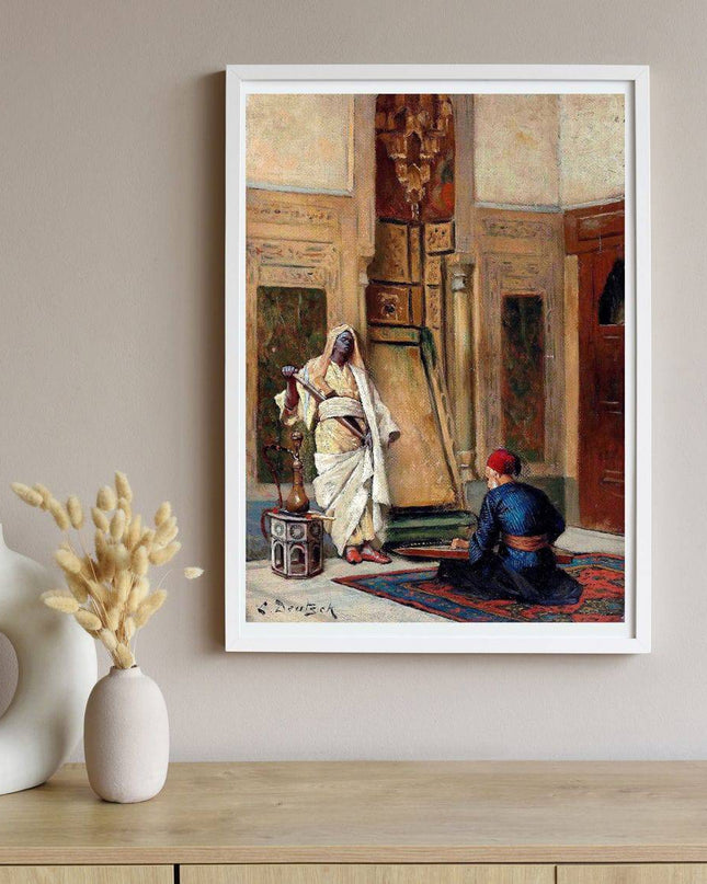 Ludwig Deutsch - A musician and a Guardsman in an Oriental Interior