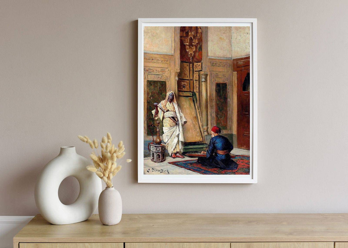 Ludwig Deutsch - A musician and a Guardsman in an Oriental Interior