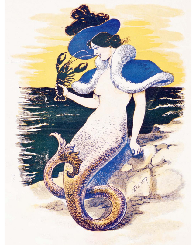 Mermaid Is Holding A Lobster Poster