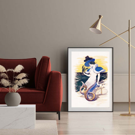 Mermaid Is Holding A Lobster Poster