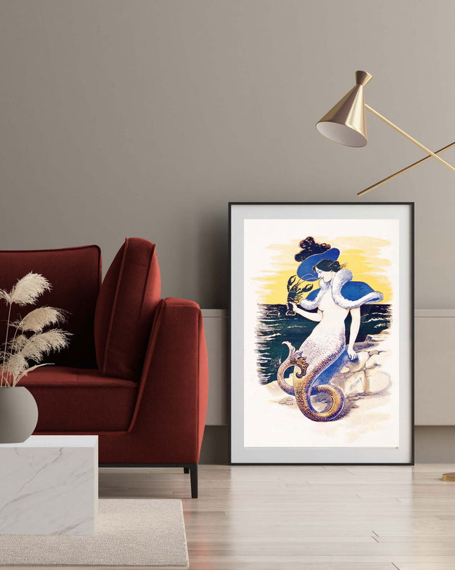 Mermaid Is Holding A Lobster Poster