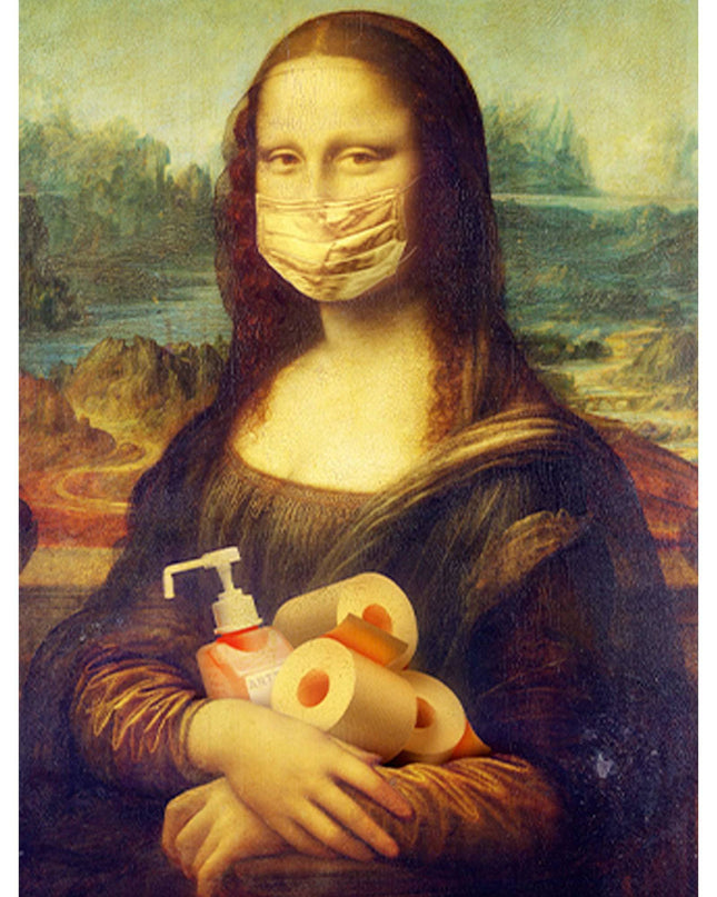 Mona Lisa Wearing A Mask Poster