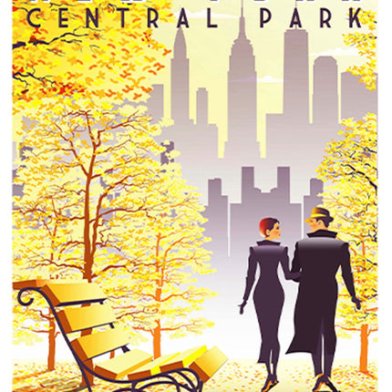 New York City Fall Romance Poster