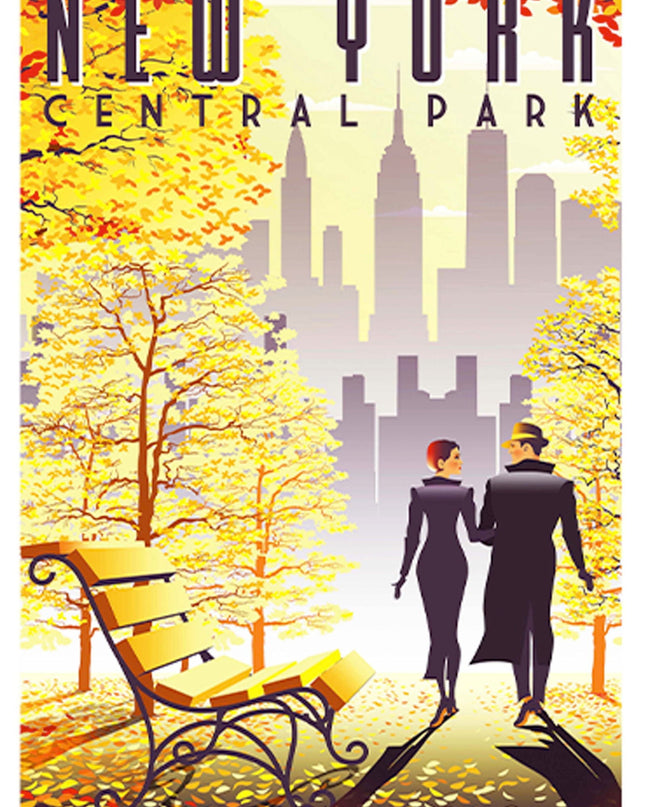 New York City Fall Romance Poster