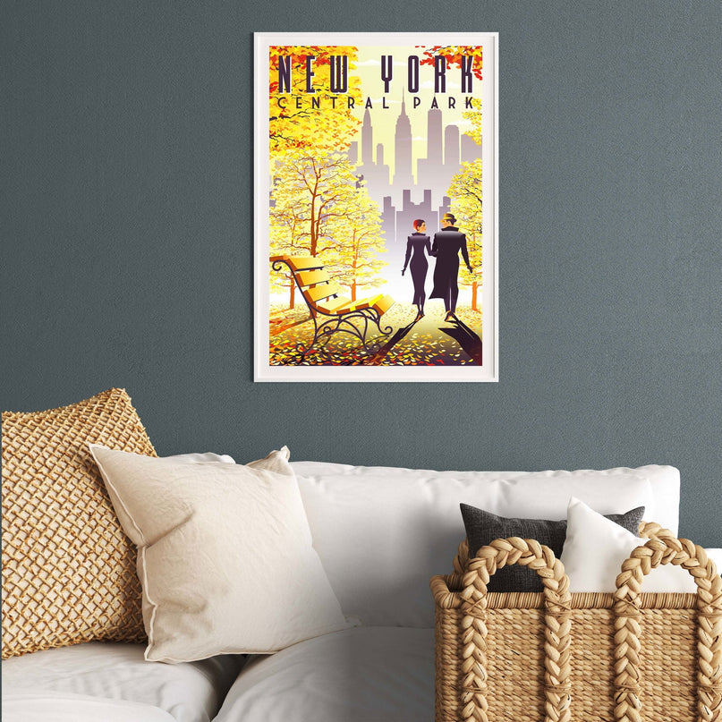 New York City Fall Romance Poster