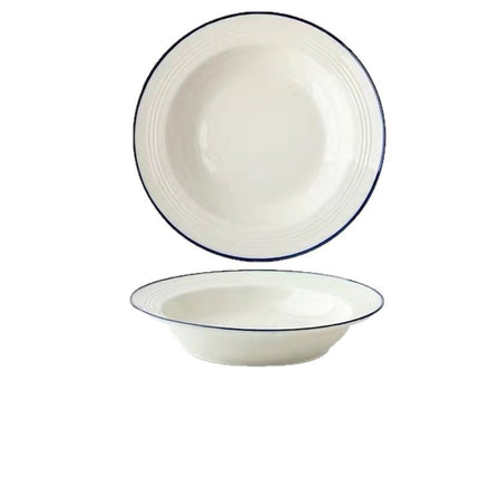 Simple Straw Hat Bowl Ceramic Pasta Salad Dish