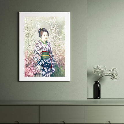 Ogawa Kazumasa - Geisha and Cherry Blossom