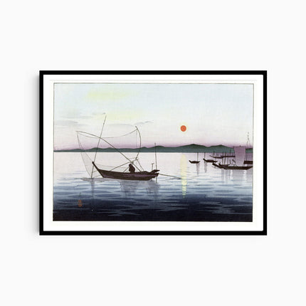 Ohara Koson - Boats and Setting Sun