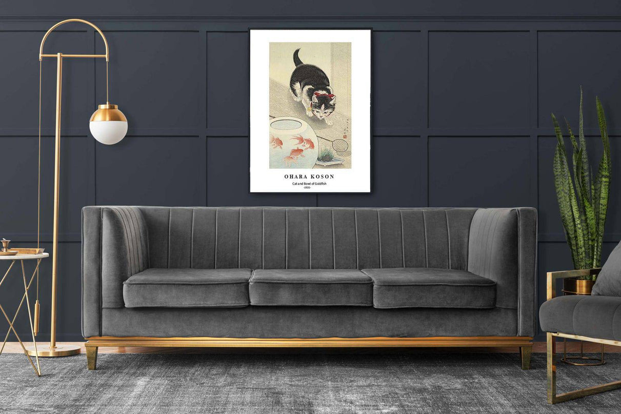 Ohara Koson - Cat and Bowl of Goldfish Poster