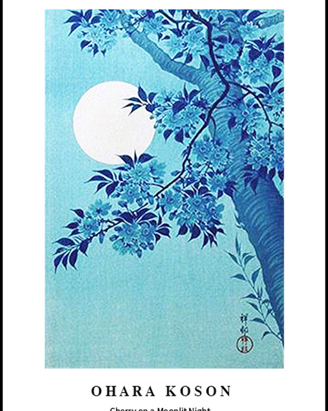 Ohara Koson - Cherry on a Moonlight Night Poster