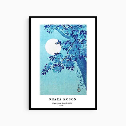 Ohara Koson - Cherry on a Moonlight Night Poster