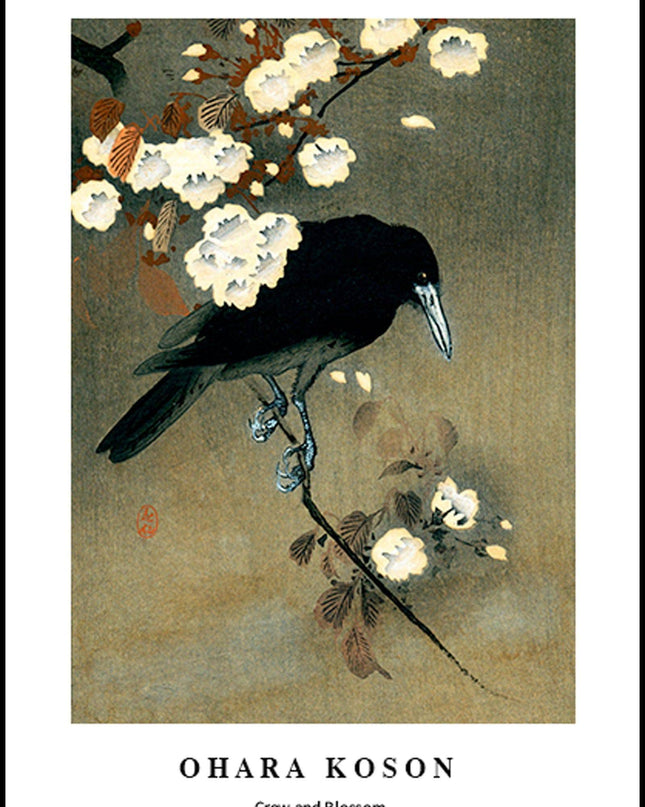 Ohara Koson - Crow and Blossom Poster