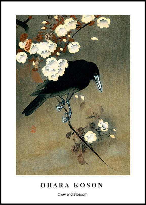 Ohara Koson - Crow and Blossom Poster