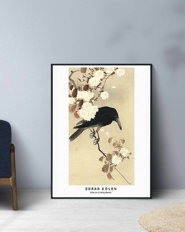 Ohara Koson - Crow on a Cherry Branch Poster
